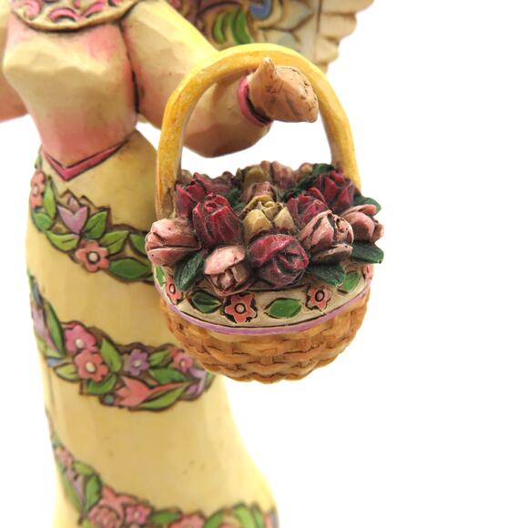 Jim Shore Heartwood Creek Angel with Basket of Flowers 4007548 Mini 5" Figurine - Picture 9 of 11